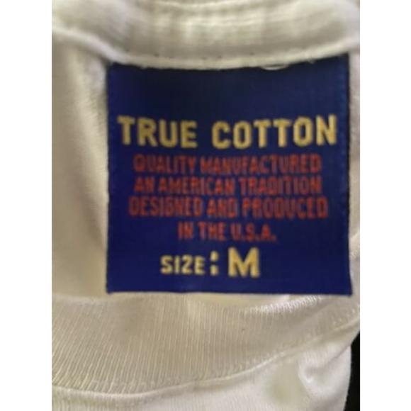 Vintage Tee 90s WHITE BLANK POCKET T-shirt All Cotton Made In USA Medium Blank - Picture 12 of 12